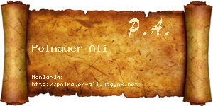 Polnauer Ali névjegykártya